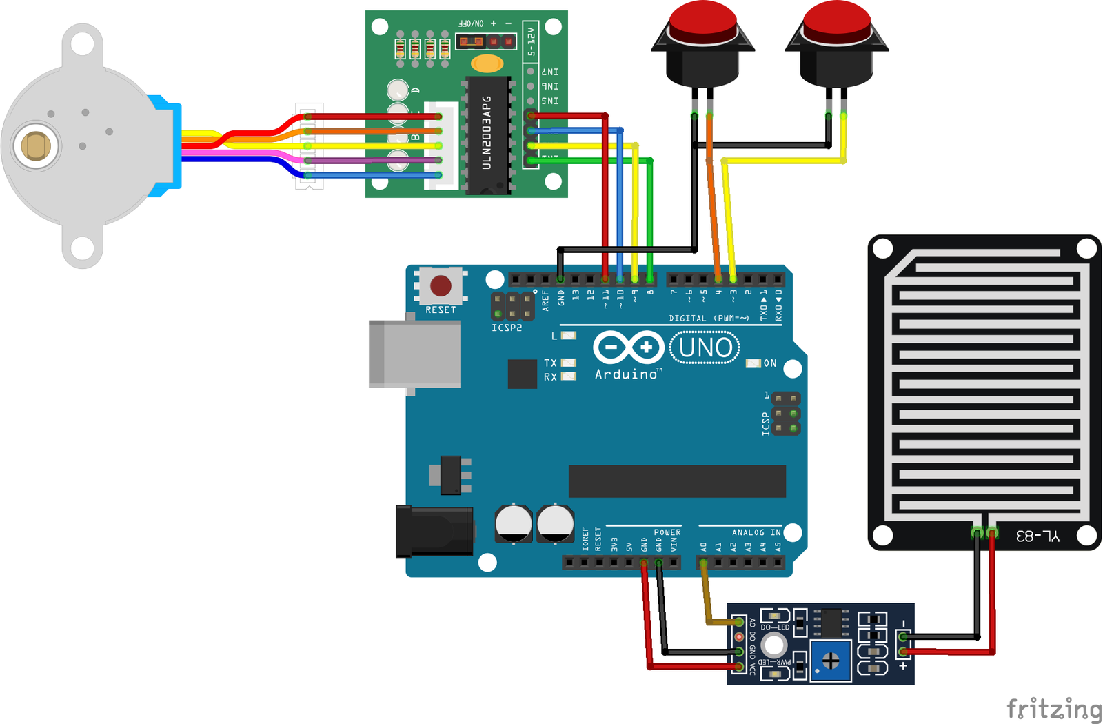 Tutorial Arduino Project 28 – Membuat Jemuran Otomatis dengan Sensor Hujan dan Button