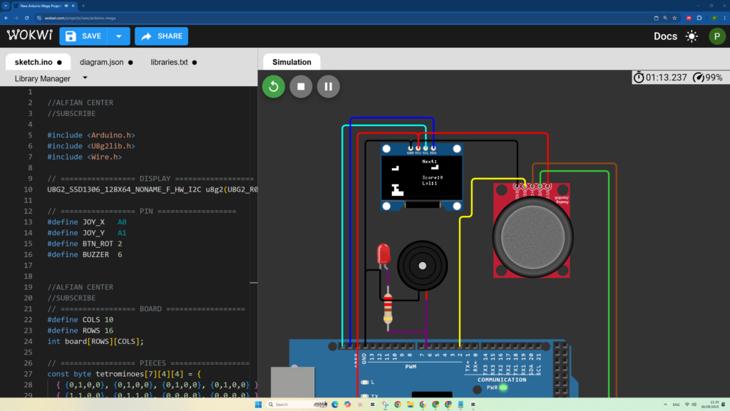Game LEGEND ini bisa dibikin pake Arduino (Tetris) Oled Display + Joystick di WOKWI #game #tetris Game LEGEND ini bisa dibikin pake Arduino (Tetris) Oled Display + Joystick di WOKWI #game #tetris